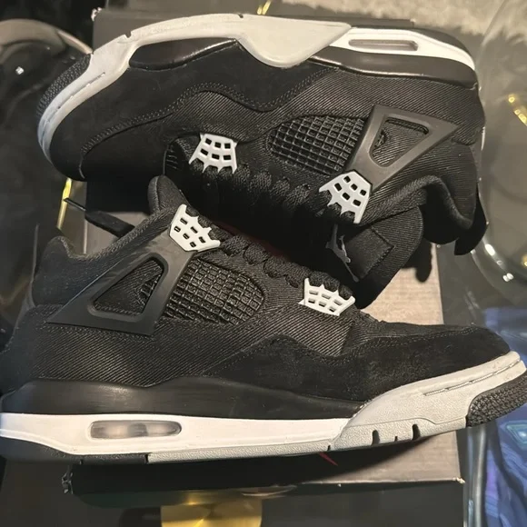 Nike Air Jordan Retro 4 SE Black/Lt Steel Grey-White Canvas